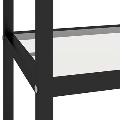 vidaXL Lentyna, balta marmuro/skaidri, 100x36x168cm, grūdintas stiklas