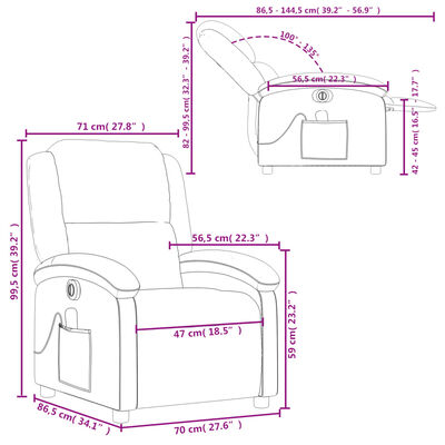 vidaXL Elektrinis masažinis krėslas, šviesiai pilkas, aksomas