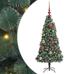 vidaXL Dirbtinis prie&scaron;&scaron;ventinis medis su kamuoliukų rinkiniu Žalia PET