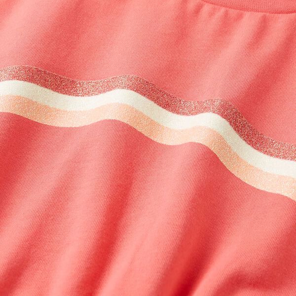 Vaikiška suknelė su sutraukiama juostele, koralinė, 128 dydžio