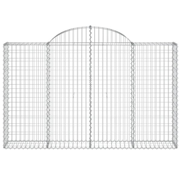 vidaXL Išlenkti gabiono krepšiai, 5vnt., 200x30x120/140cm, geležis