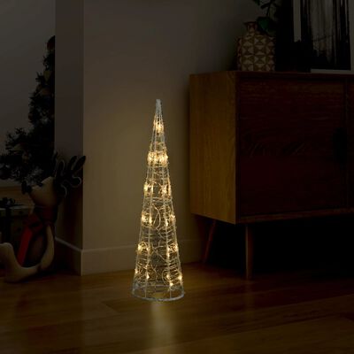 vidaXL Akrilinė LED dekoracija piramidė, šilta balta, 60cm
