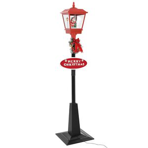 vidaXL Kalėdinis gatvės &scaron;viestuvas su Kalėdų seneliu, 180 cm, LED