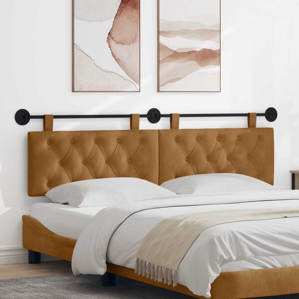 vidaXL Kabantysis galvūgalis Ruda 190 x 55 x 7 cm Aksomas