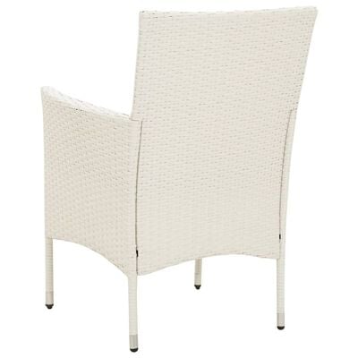 vidaXL Sodo kėdės su pagalvėlėmis, 2vnt., baltos, poliratanas