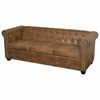 vidaXL Chesterfield Sofa 3-vietis Ruda Dirbtinė Oda