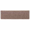 vidaXL Laiptų kilimėliai, lipnūs, 10 vnt., 65x21x4 cm, &scaron;viesiai rudos spalvos, stačiakampiai kra&scaron;tai