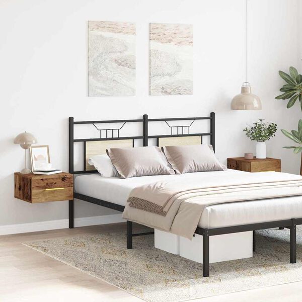 vidaXL &Scaron;alia lovos spintelė 2 pcs Senas medis 35 x 35 x 20 cm