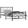 vidaXL Lovos rėmas su galvūgaliu/kojūgaliu, juodas, 107x203cm, metalas
