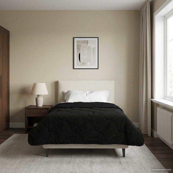 vidaXL Vasaros antklodė Tik&scaron;tas Juoda 140 x 200 cm