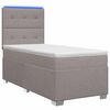 vidaXL Spyruoklinė lova su čiužiniu Taupe 90 x 200 cm Audinys