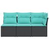 vidaXL Sodo sofa su pagalve Juoda 172 x 62 x 69 cm Poli ratanas