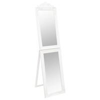 vidaXL Laisvai pastatomas veidrodis, baltos spalvos, 40x160cm