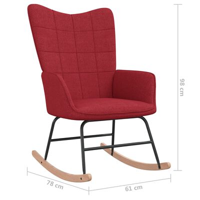 vidaXL Supama kėdė su pakoja, raudonojo vyno spalvos, audinys