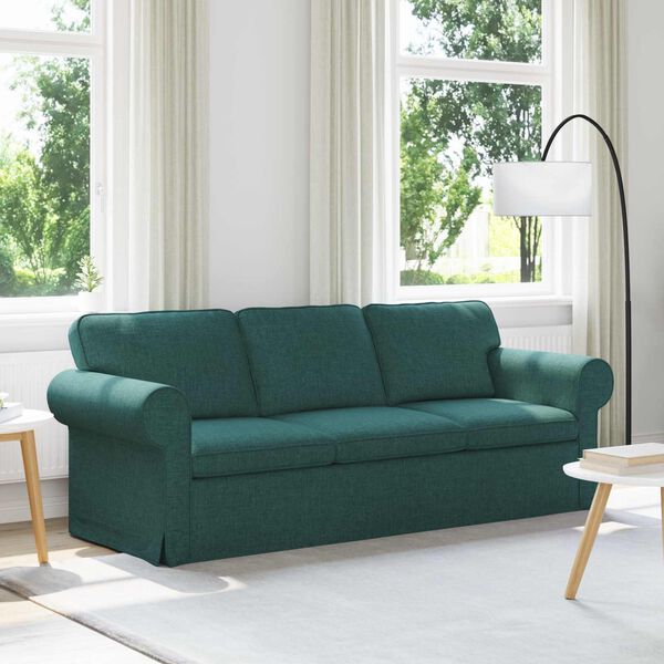 vidaXL Sofa 180cm Tamsiai žalia Metalas
