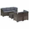 vidaXL 5-vietė sodo sofa su pagalvėlėmis Rataninio i&scaron;vaizdos PP