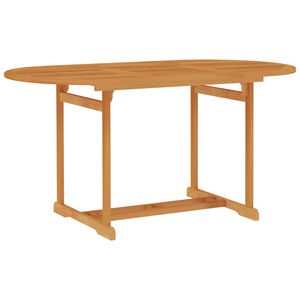 vidaXL Sodo stalas, 150x90x75cm, tikmedžio medienos masyvas