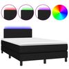 vidaXL Lova su spyruoklėmis/čiužiniu/LED, juoda, 120x190cm, audinys