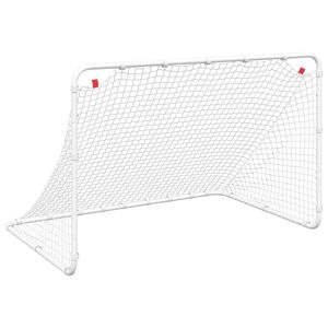 vidaXL Futbolo vartai, balti, 122x81x81 cm, plienas