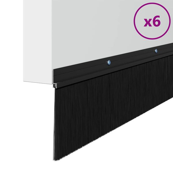 vidaXL Sukabinamų durų &scaron;epetėlių sandarikliai 6 pcs Juoda 100 cm