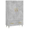 vidaXL Komoda, betono pilkos spalvos, 69,5x31x115cm, apdirbta mediena