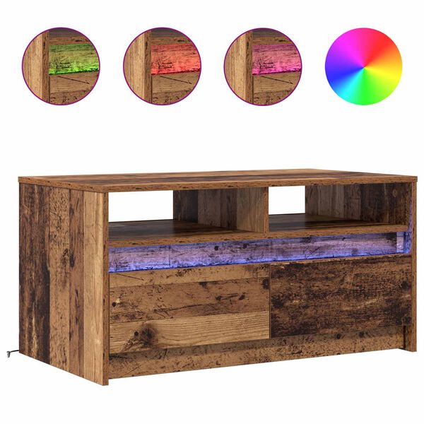 vidaXL Kavos staliukas Senas medis 90 x 50 x 45 cm Apdirbta mediena