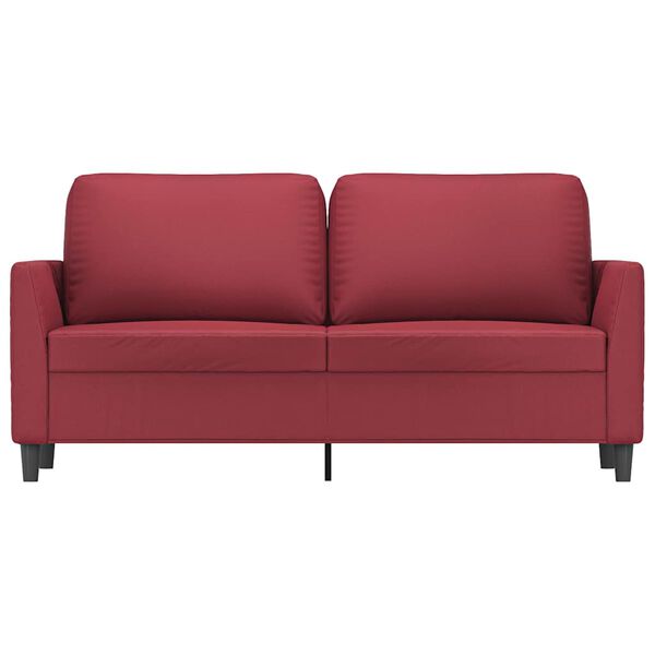 vidaXL Dvivietė sofa, raudonojo vyno spalvos, 140cm, dirbtinė oda