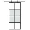 vidaXL Stumdomos durys, juodos, 90x205cm, grūdintas stiklas/aliuminis