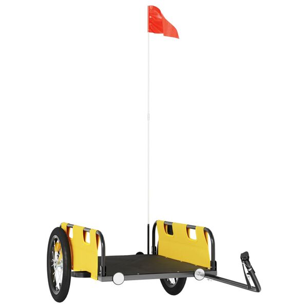 vidaXL Dviračio priekaba, geltona, oksfordo audinys ir geležis