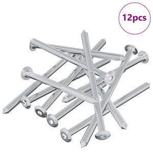 vidaXL Varžtas 12 pcs Sidabro M6 x 100 mm Plienas