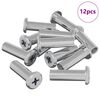 vidaXL Užrakto veržlė 12 vnt. Sidabro M6 x 25 mm Plienas