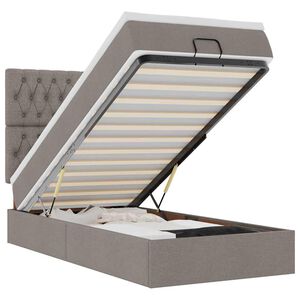 vidaXL Osmanų lova su čiužiniu, taupe, 100x200cm, audinys