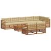 vidaXL Lauko sofos komplektas su pagalve 9 pcs Natūralus ir bežinis