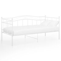 vidaXL Sofos-lovos rėmas, baltos spalvos, 90x200cm, metalas