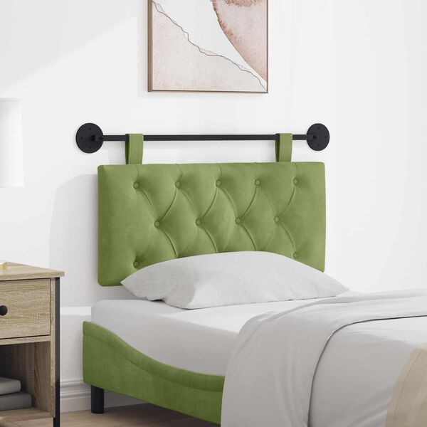 vidaXL Kabantysis galvūgalis &Scaron;viesiai žalia 100 x 55 x 7 cm Aksomas