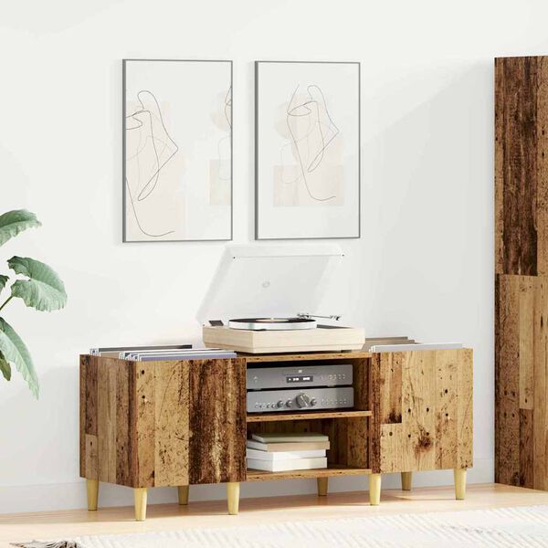 vidaXL Plok&scaron;telių spintelė Senovinis medis 121 x 38 x 48 cm