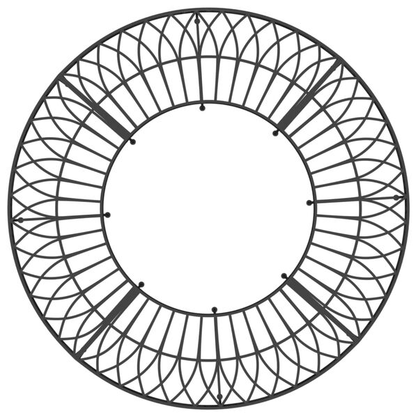 vidaXL Apvalus suoliukas aplink medį, juodas, 160cm skersmens, plienas