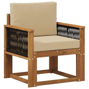 vidaXL Lauko Vidurinis Sofa Kietos akacijos mediena Natūrali
