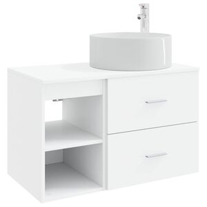 vidaXL Vonios baldų rinkinys 2 pcs Balta Apdirbta mediena