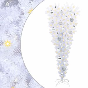 vidaXL Dirbtinė Kalėdų eglutė su 150 LED Balta 120 cm PVC ir Plienas