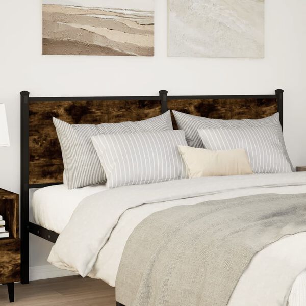 vidaXL Galvūgalis, dūminio ąžuolo spalvos, 150cm, mediena ir plienas