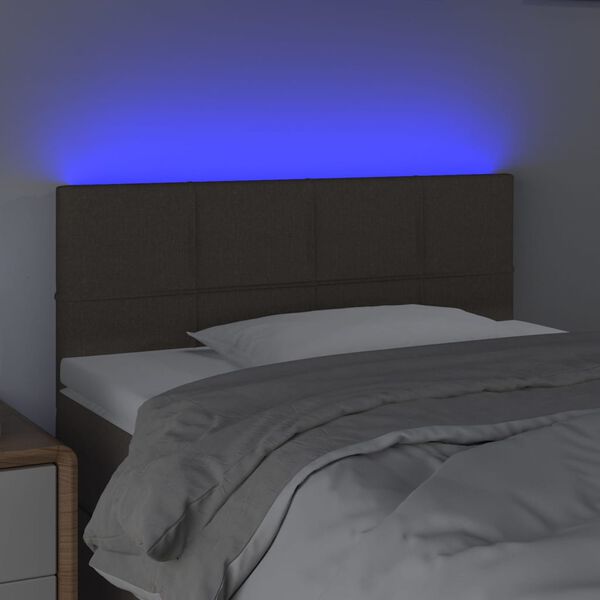 vidaXL Galvūgalis su LED, taupe spalvos, 90x5x78/88cm, audinys