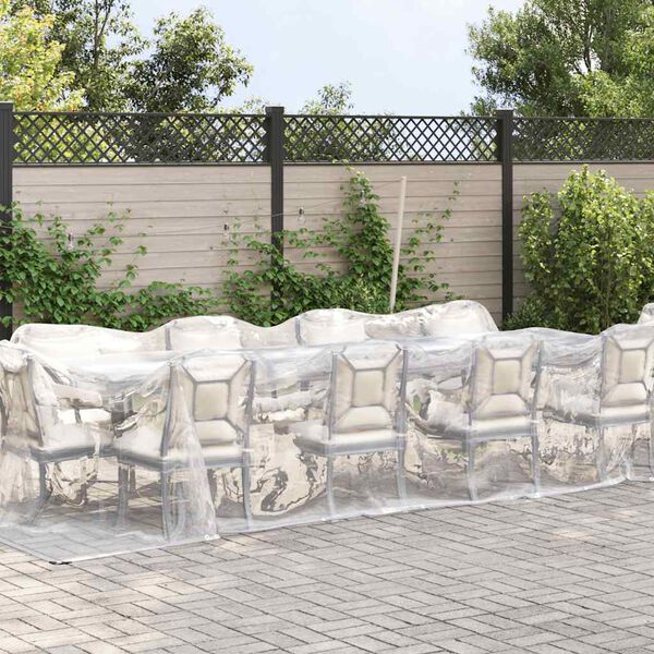 vidaXL Skaidrus brezentas su ąselėmis 3x12 m polietilenas