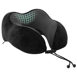 vidaXL Kelioninis kaklo pagalvė Juoda Atminties putos 27 x 26 x 14 cm