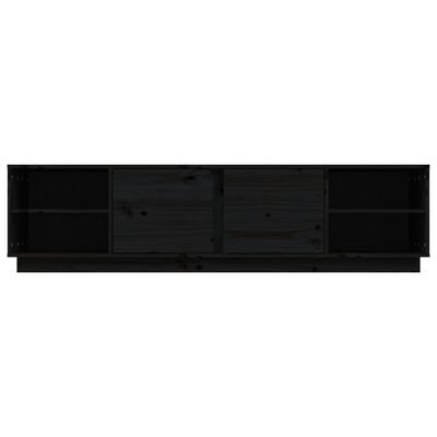vidaXL Televizoriaus spintelė, juoda, 156x40x40cm, pušies masyvas