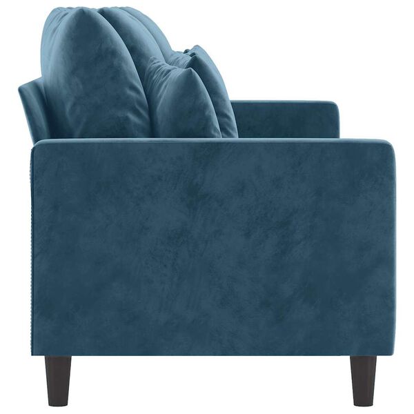 vidaXL Trivietė sofa, mėlynos spalvos, 180cm, aksomas