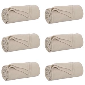 vidaXL Mesti antklodės 6 vnt. Smėlio 170 x 130 cm 1.86 kg Flysas