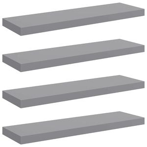 vidaXL Pakabinamos lentynos, 4vnt., pilkos, 80x23,5x3,8cm, MDF