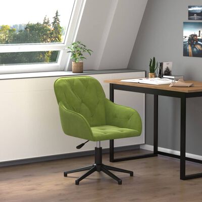 vidaXL Pasukama biuro kėdė, šviesiai žalios spalvos, aksomas