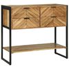 vidaXL Konsolinis stalas Ruda 90 x 35 x 80 cm Kietos akacijos mediena